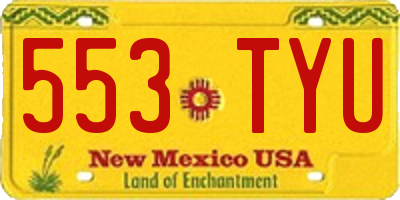 NM license plate 553TYU