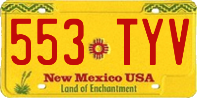 NM license plate 553TYV