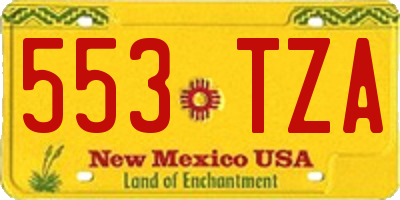 NM license plate 553TZA