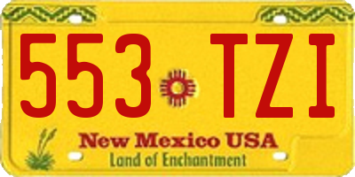 NM license plate 553TZI