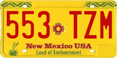 NM license plate 553TZM