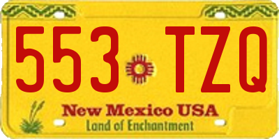 NM license plate 553TZQ