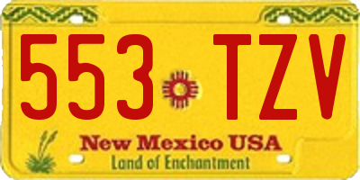 NM license plate 553TZV