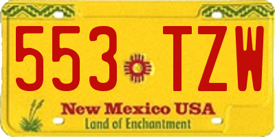 NM license plate 553TZW