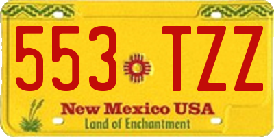 NM license plate 553TZZ