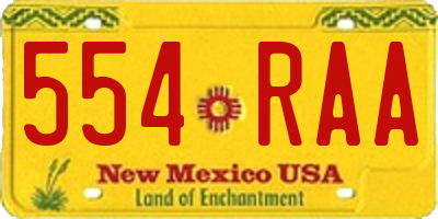NM license plate 554RAA