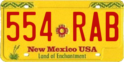 NM license plate 554RAB