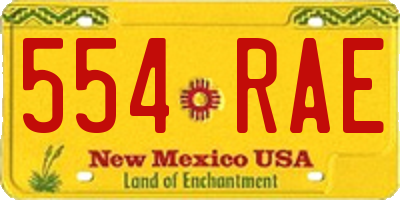 NM license plate 554RAE