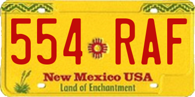 NM license plate 554RAF