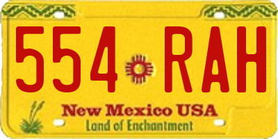 NM license plate 554RAH