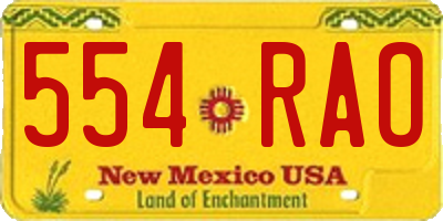 NM license plate 554RAO