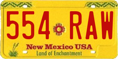 NM license plate 554RAW