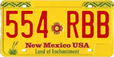 NM license plate 554RBB