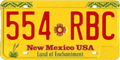 NM license plate 554RBC