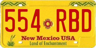 NM license plate 554RBD
