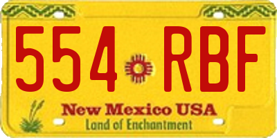 NM license plate 554RBF