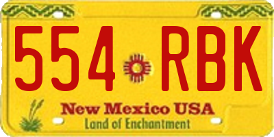 NM license plate 554RBK