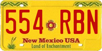NM license plate 554RBN