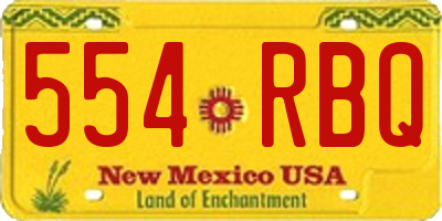 NM license plate 554RBQ