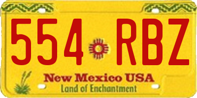 NM license plate 554RBZ