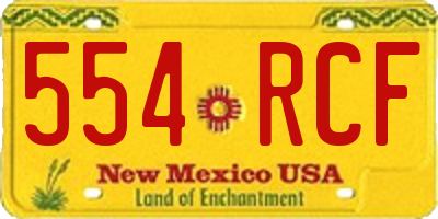 NM license plate 554RCF