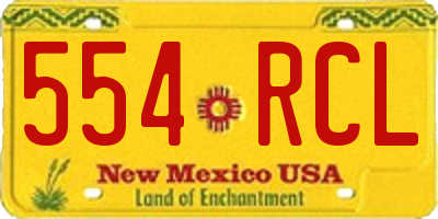 NM license plate 554RCL