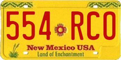 NM license plate 554RCO