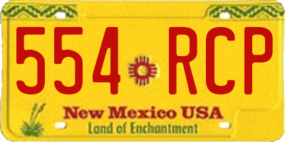 NM license plate 554RCP