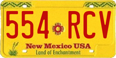 NM license plate 554RCV