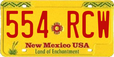 NM license plate 554RCW