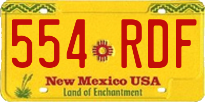 NM license plate 554RDF