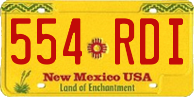 NM license plate 554RDI