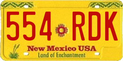NM license plate 554RDK