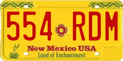 NM license plate 554RDM