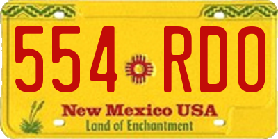 NM license plate 554RDO