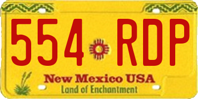 NM license plate 554RDP