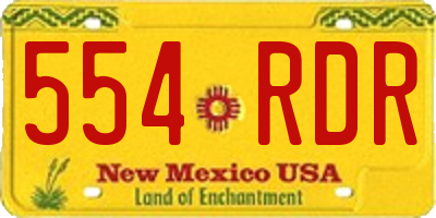 NM license plate 554RDR