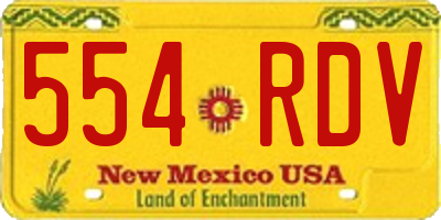 NM license plate 554RDV
