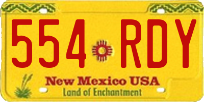 NM license plate 554RDY