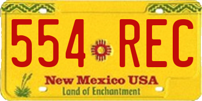 NM license plate 554REC