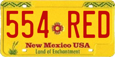 NM license plate 554RED