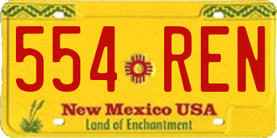 NM license plate 554REN