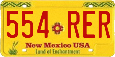 NM license plate 554RER