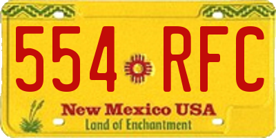 NM license plate 554RFC
