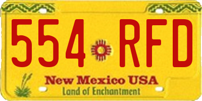 NM license plate 554RFD