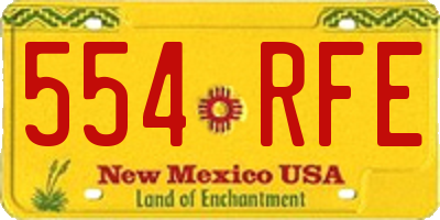 NM license plate 554RFE