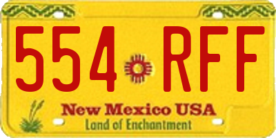 NM license plate 554RFF