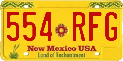 NM license plate 554RFG
