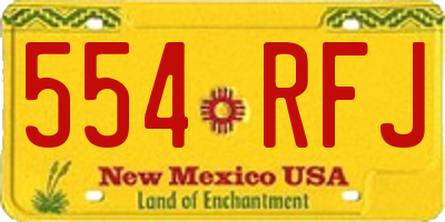 NM license plate 554RFJ