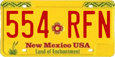 NM license plate 554RFN